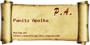Panitz Apolka névjegykártya